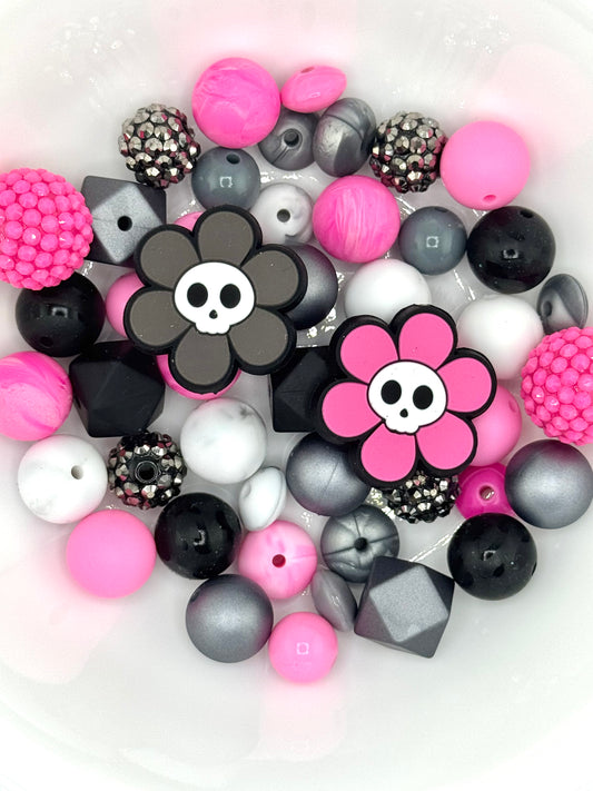Silicone & Acrylic Bead Mix (48pc) ~ Rebel Daisy