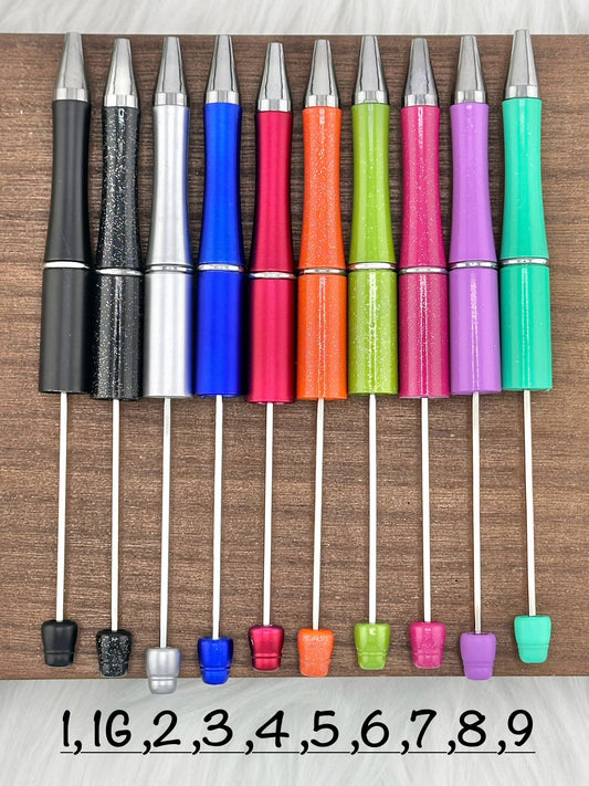 Plastic Beadable Solid Pen (#1-92) for DIY beadable pen projects