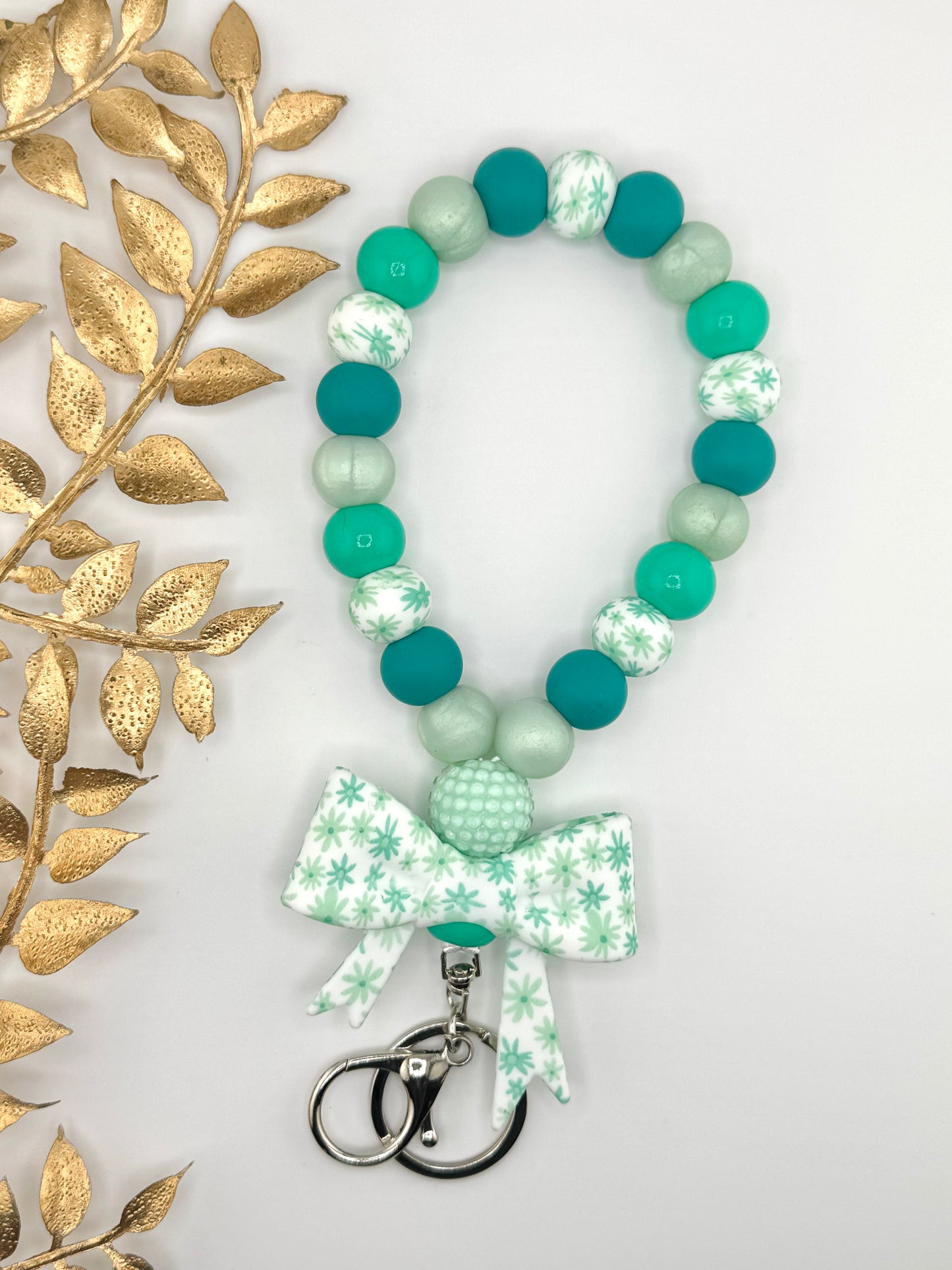 (Wholesale) Teardrop Wristlet - Mint Meadow