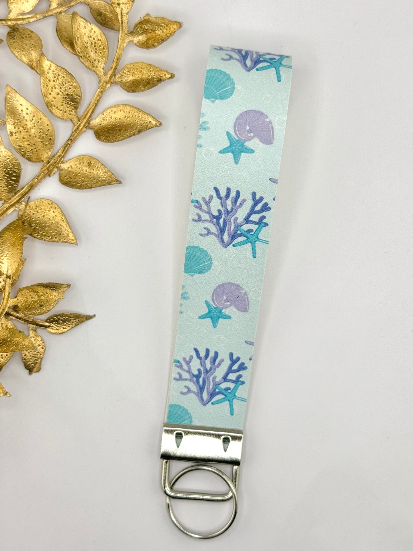 Faux Leather Key Fob - Seaside Dreams