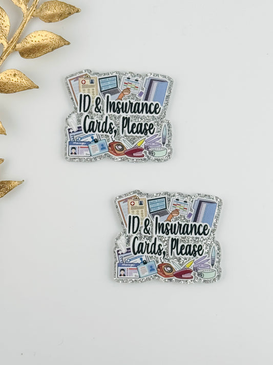 Glitter Acrylic Flatback ~ 1032N ~ ID Card