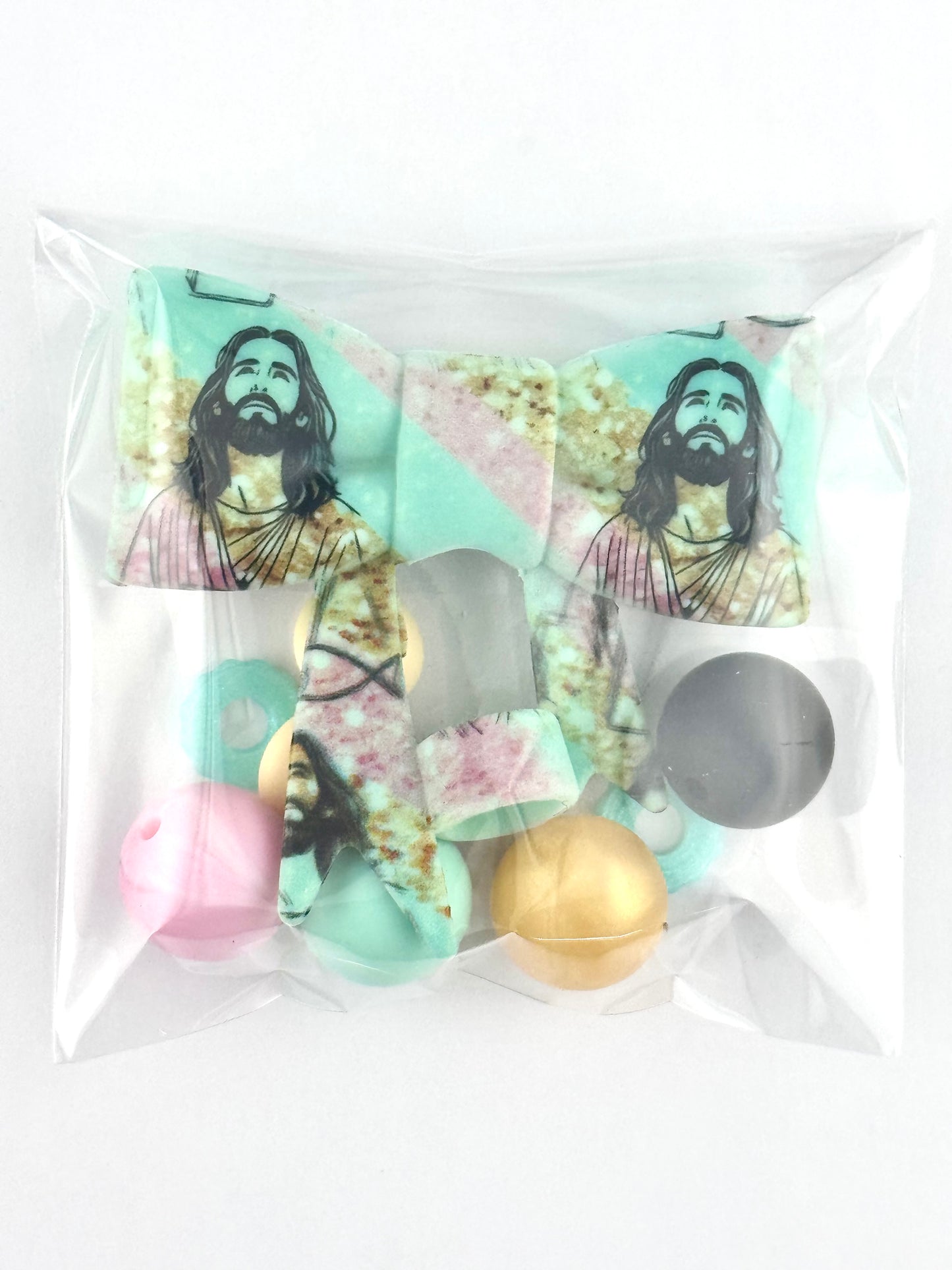 Bead Bag - Glitter Jesus Bow