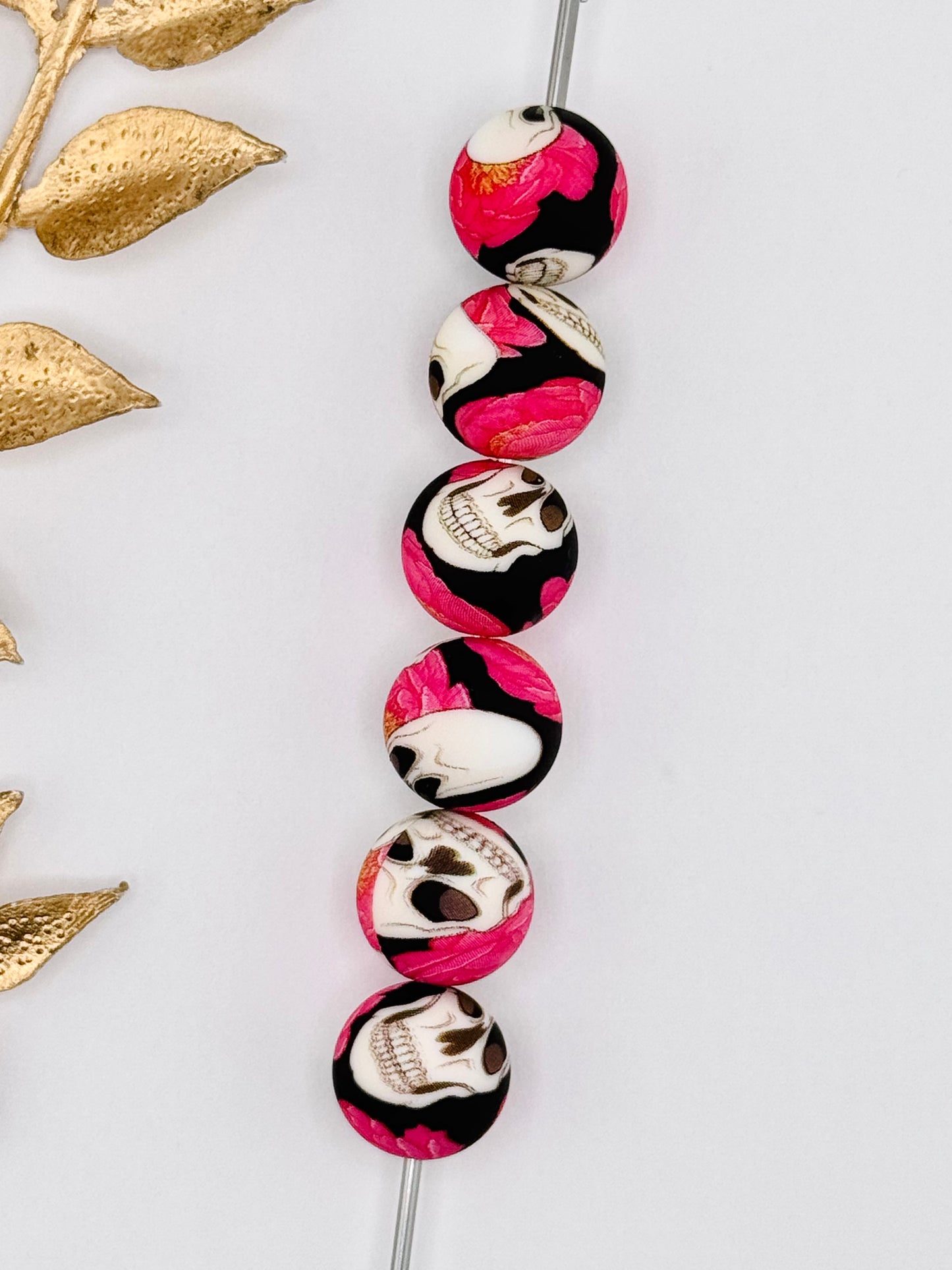 P38 Floral Skull 15mm Print