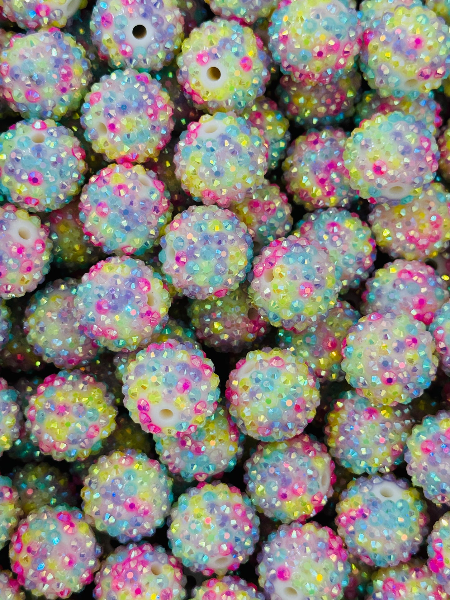 Rhinestone 20mm Acrylic ~ Yellow Confetti Splash