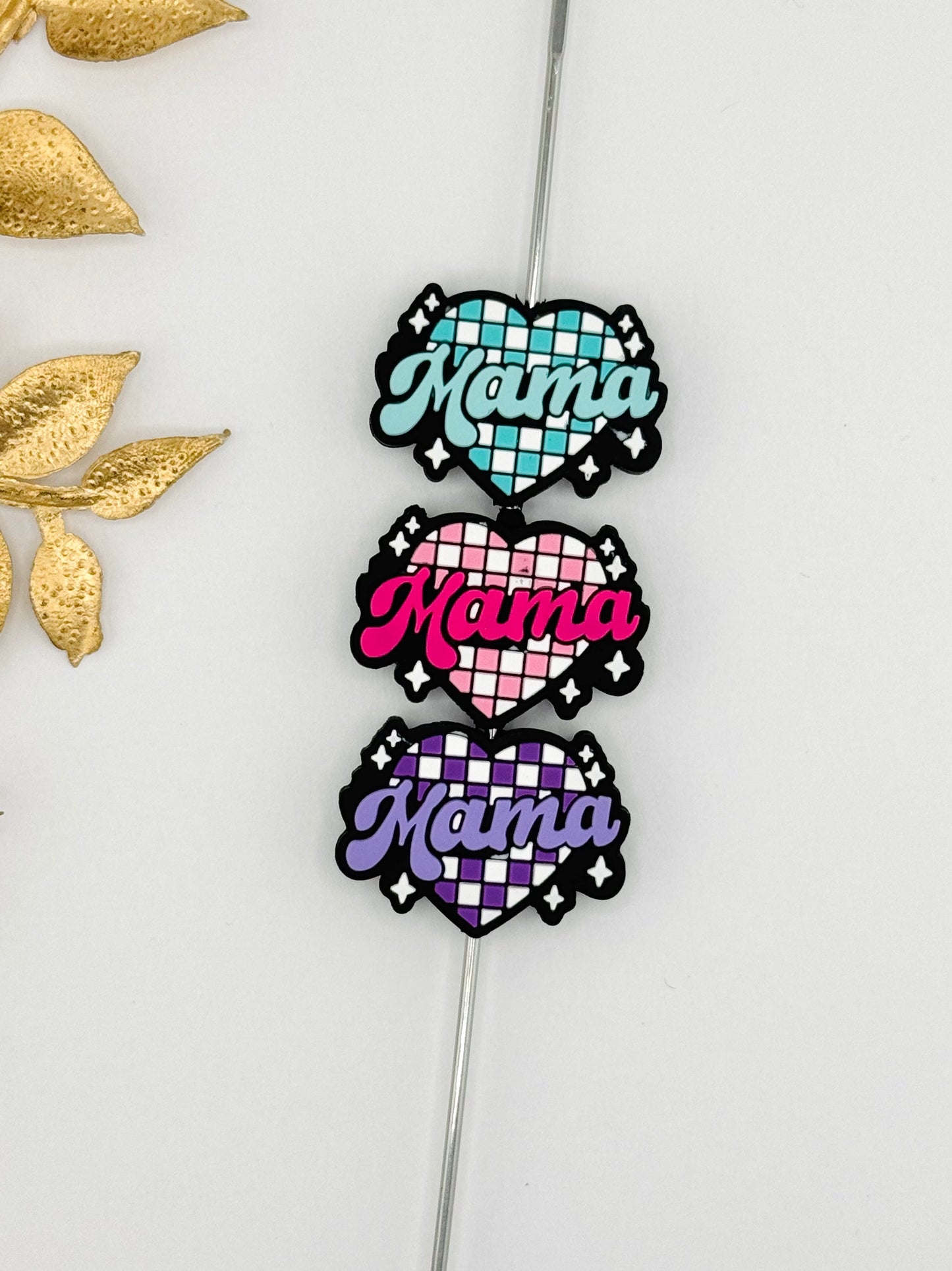 Checkered Mama Heart Focal