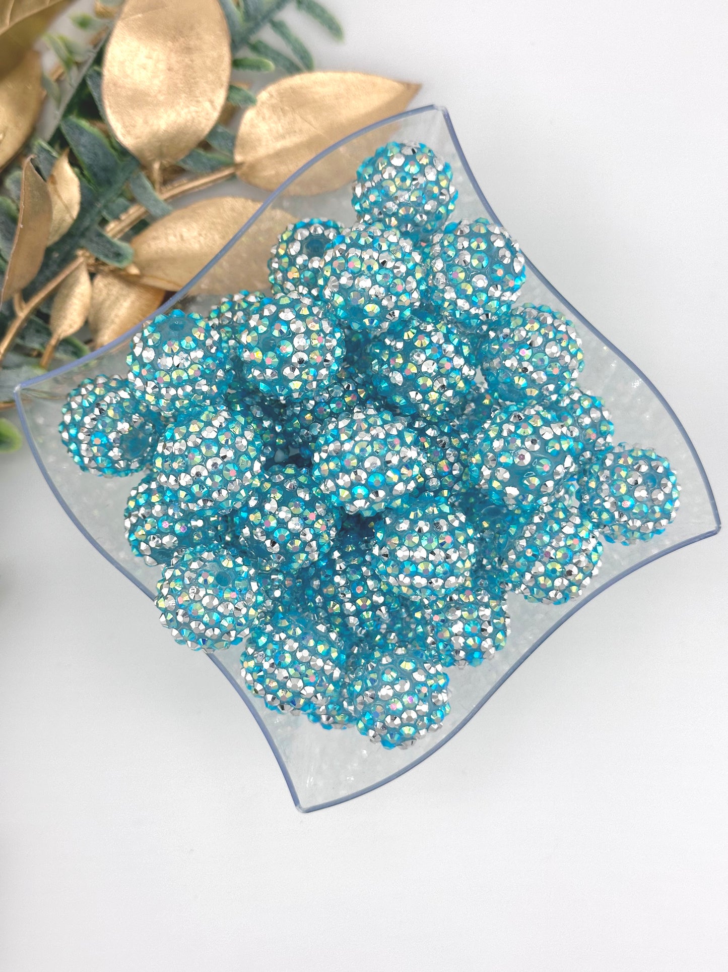 Rhinestone 20mm Acrylic ~ Aruba Silver Stripe