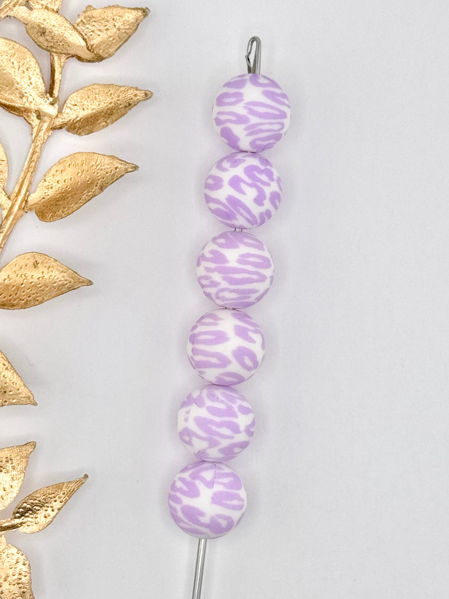 P389 Macaron Purple Leopard 15mm Print