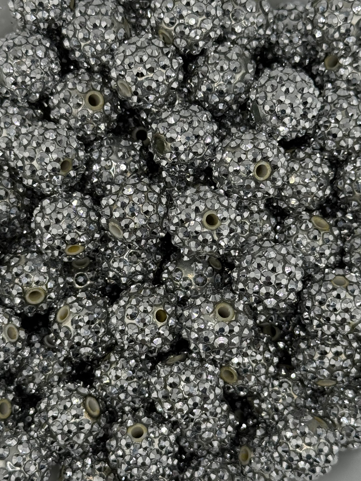 Rhinestone 16mm Acrylic ~ Painted Silver