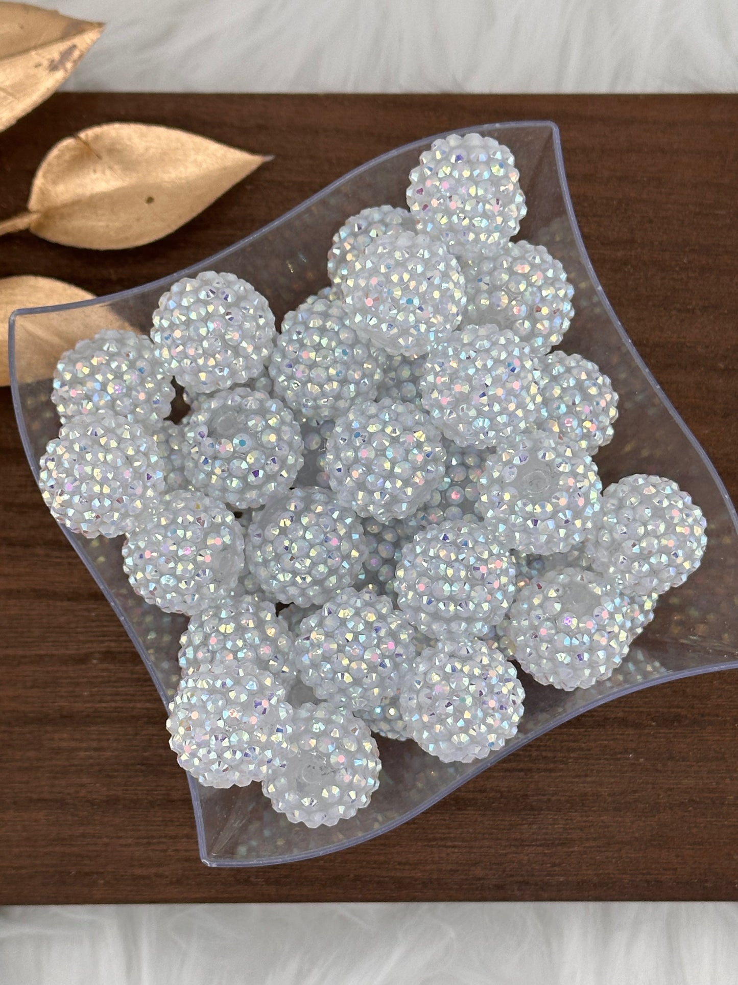 Clear White Rhinestone 20mm Acrylic