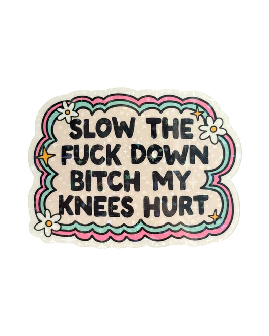 Fridge Magnet ~ FM013~ Slow The F Down My Knews Hurt