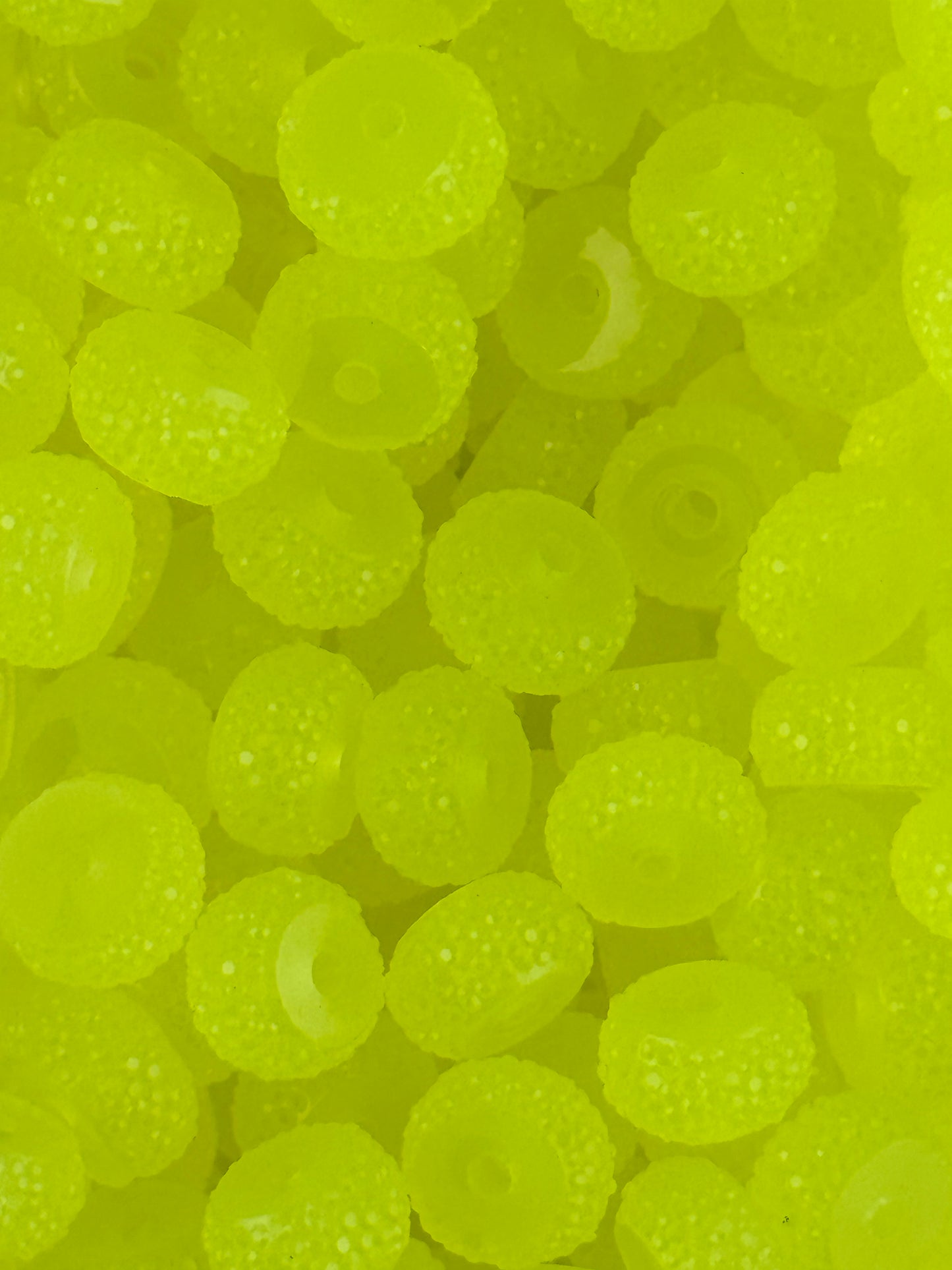 Resin Rhinestone Spacer 12mm ~ Glow Yellow (10ct)
