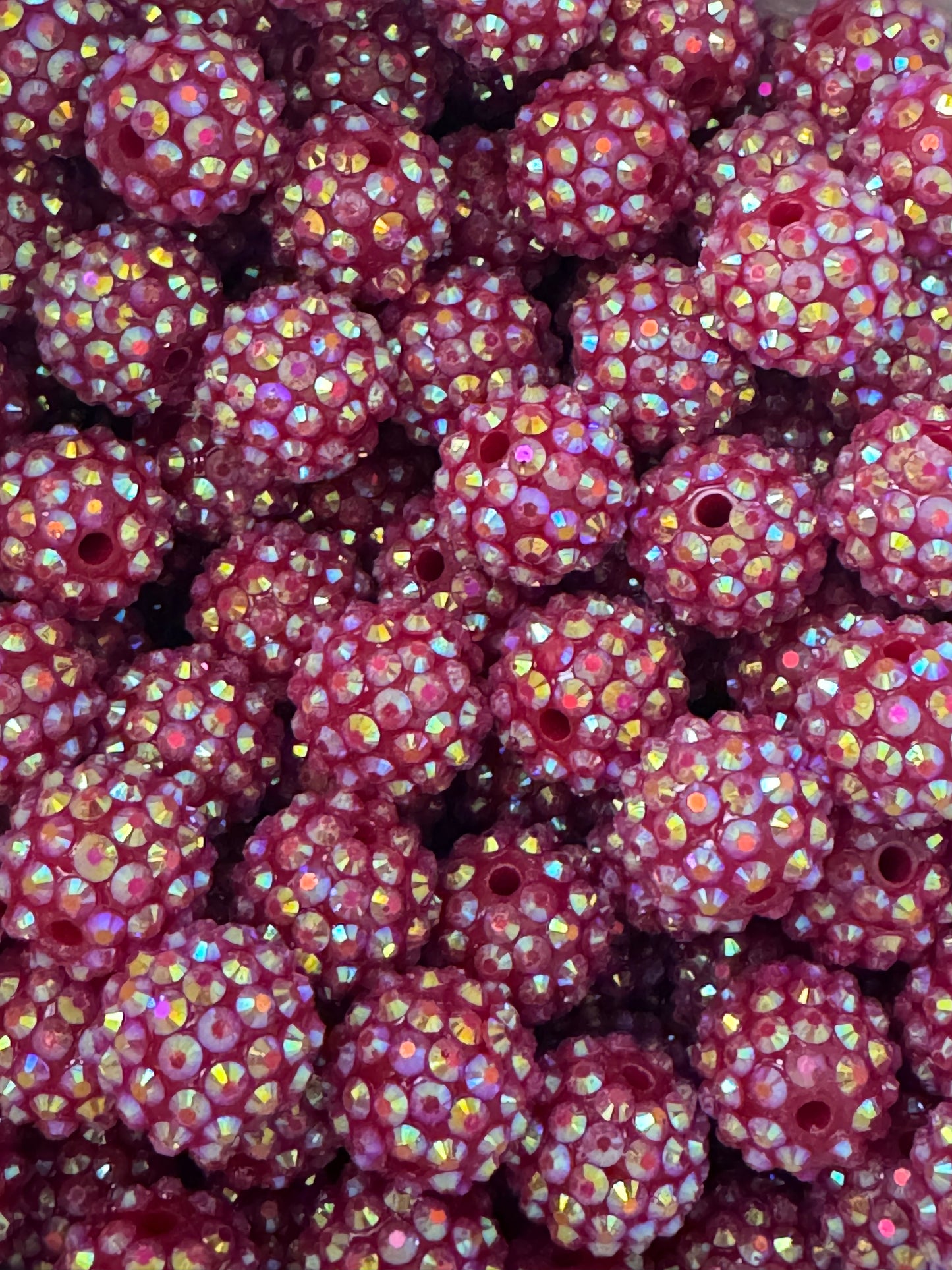 Maroon Rhinestone 16mm Acrylic