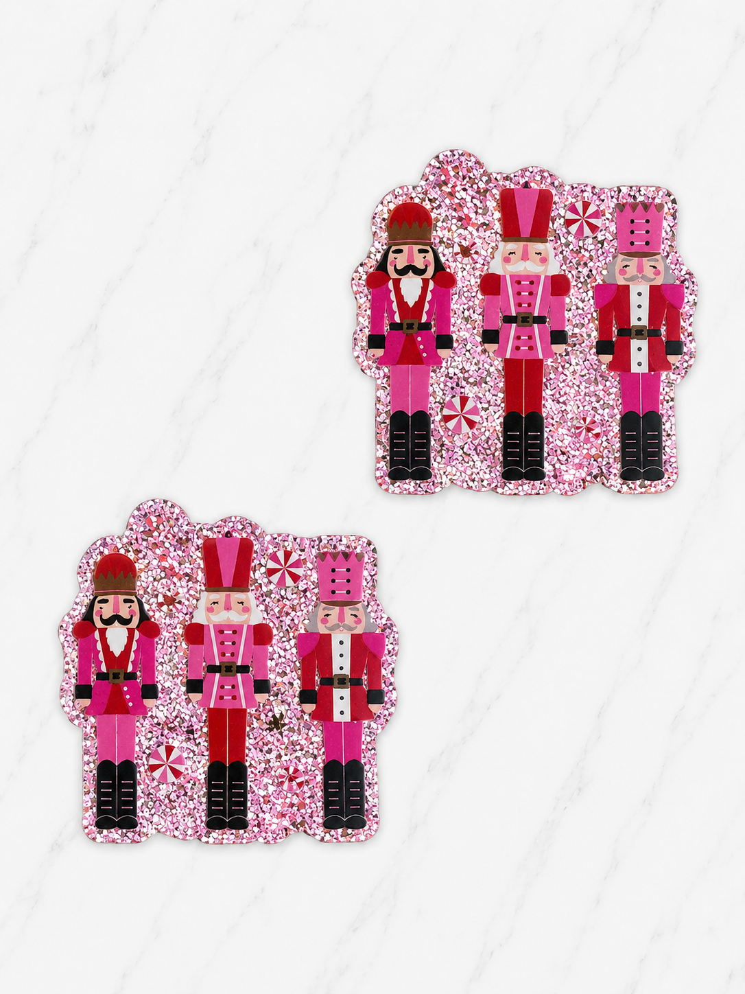 Glitter Acrylic Flatback ~ 227 ~ Pink Nutcrackers