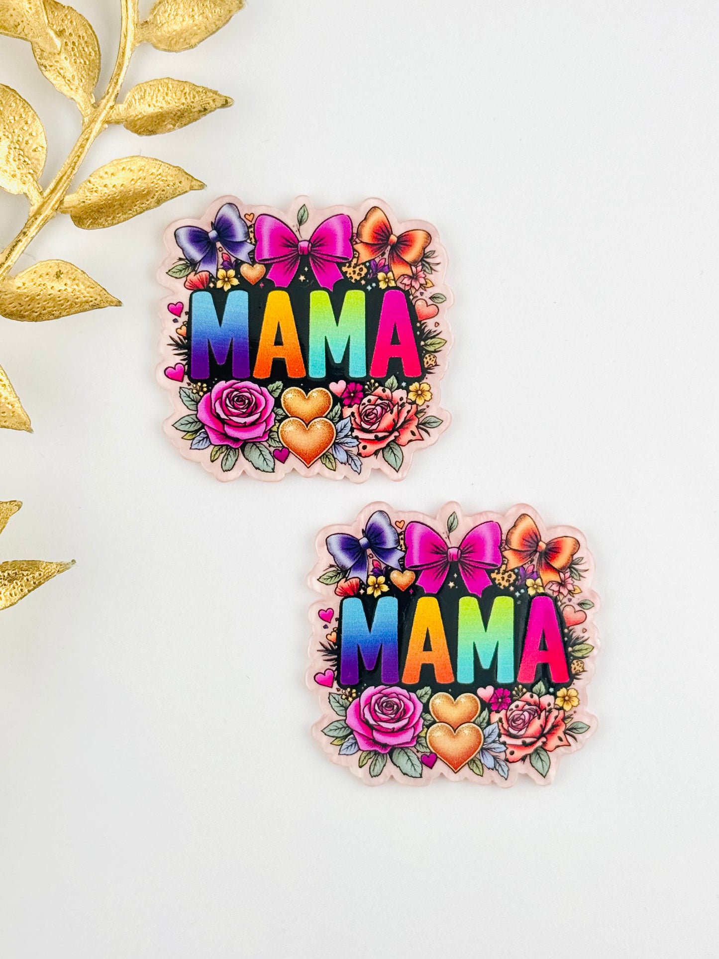 Glitter Acrylic Flatback ~ 182 ~ Bows & Flowers Mama
