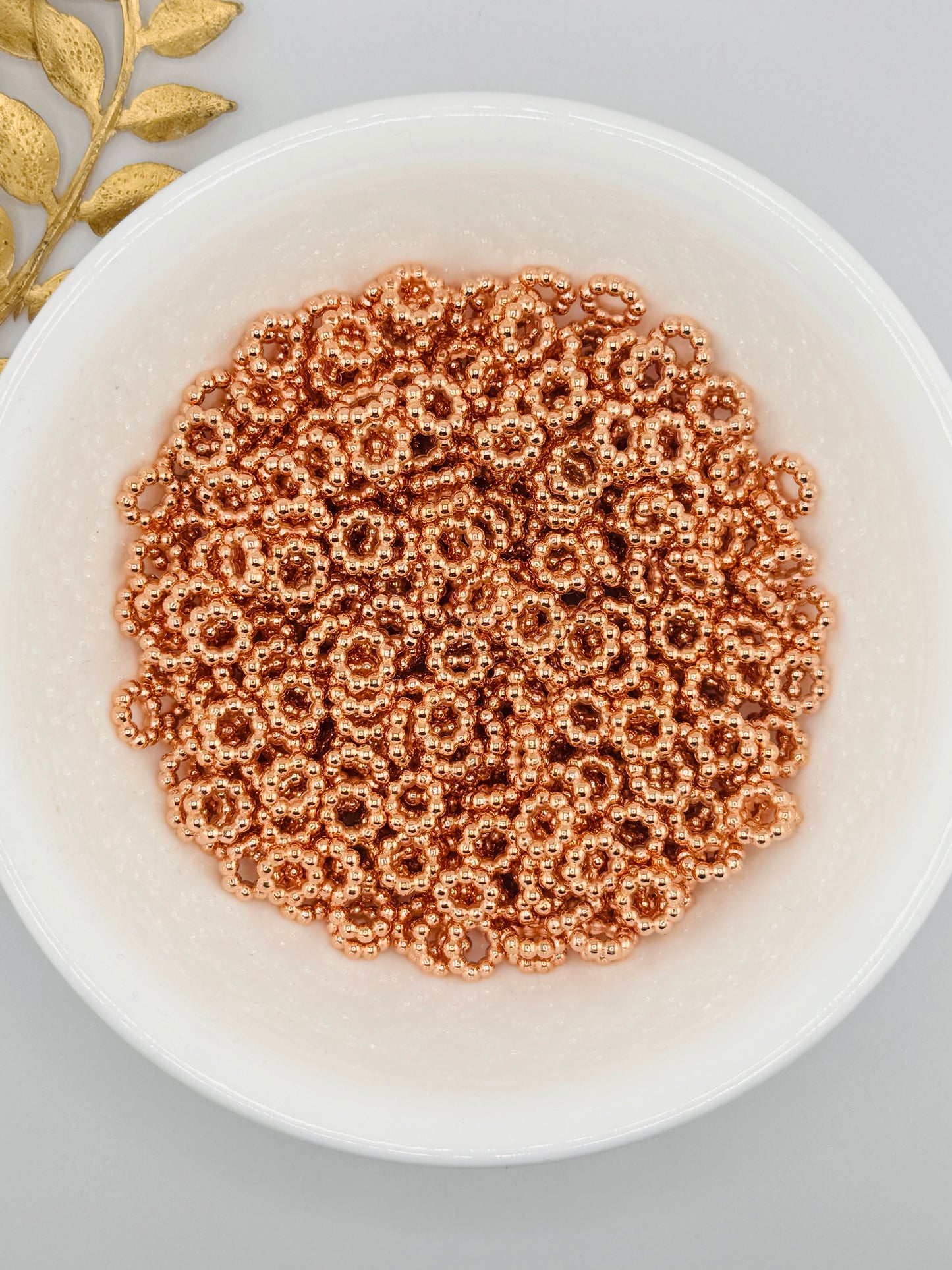 Pearl Rose Gold 12mm Spacers (10ct)