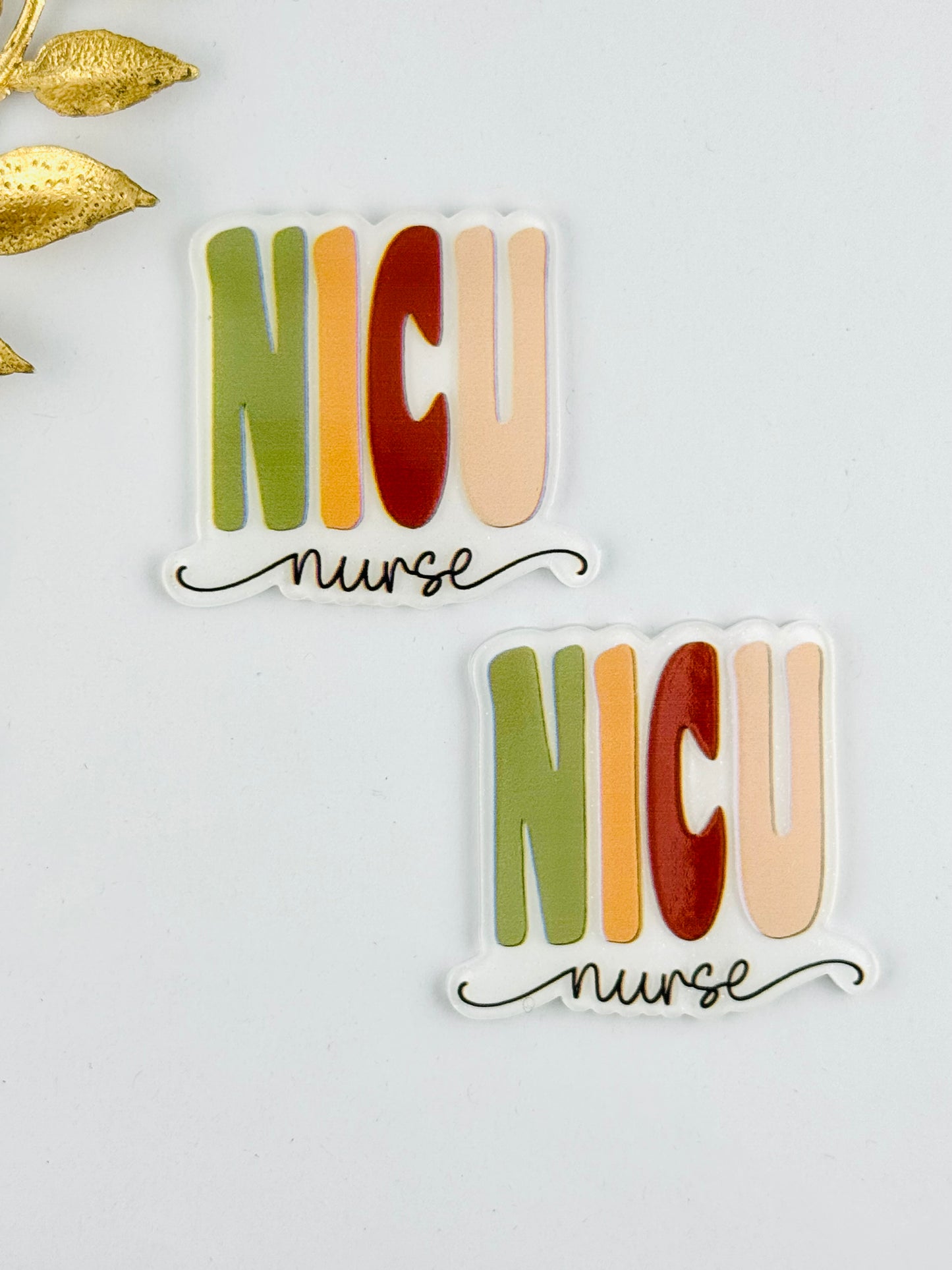 Glitter Acrylic Flatback ~ 1023N ~ NICU Nurse