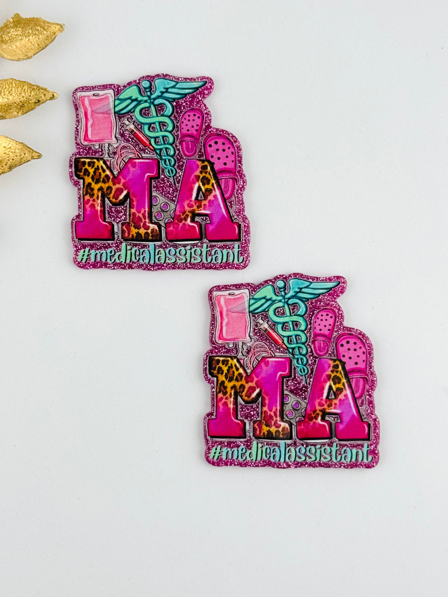 Glitter Acrylic Flatback ~ 1020N ~ Medical Assistant