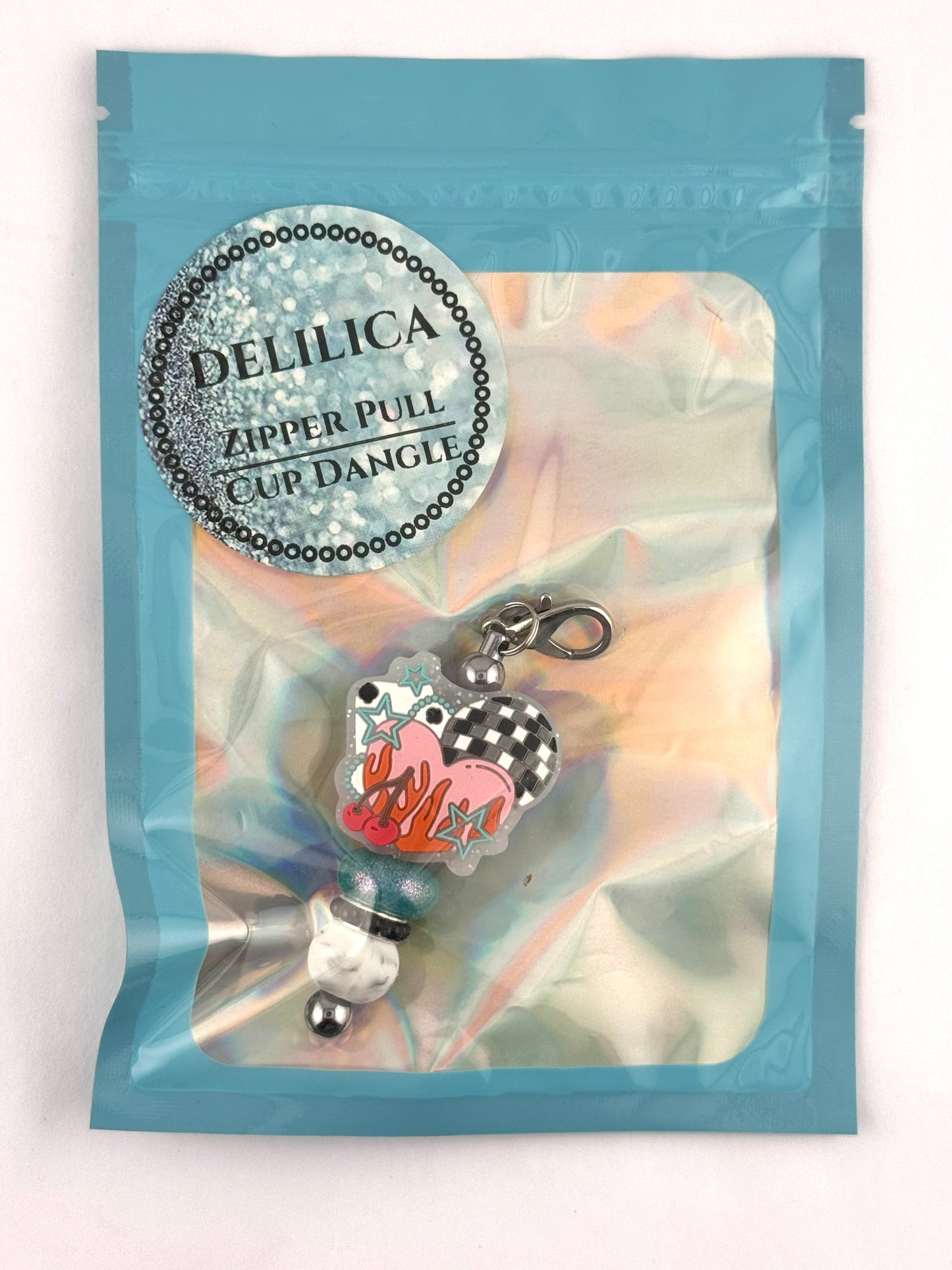 Pre-Made Bag - Mini Keychain - Western Disco Heart