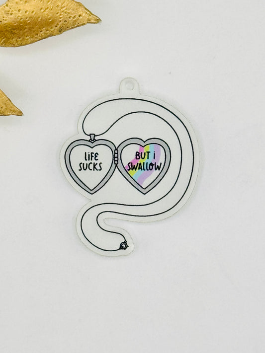 Dust Plug Charm ~ Life Sucks, But I Swallow