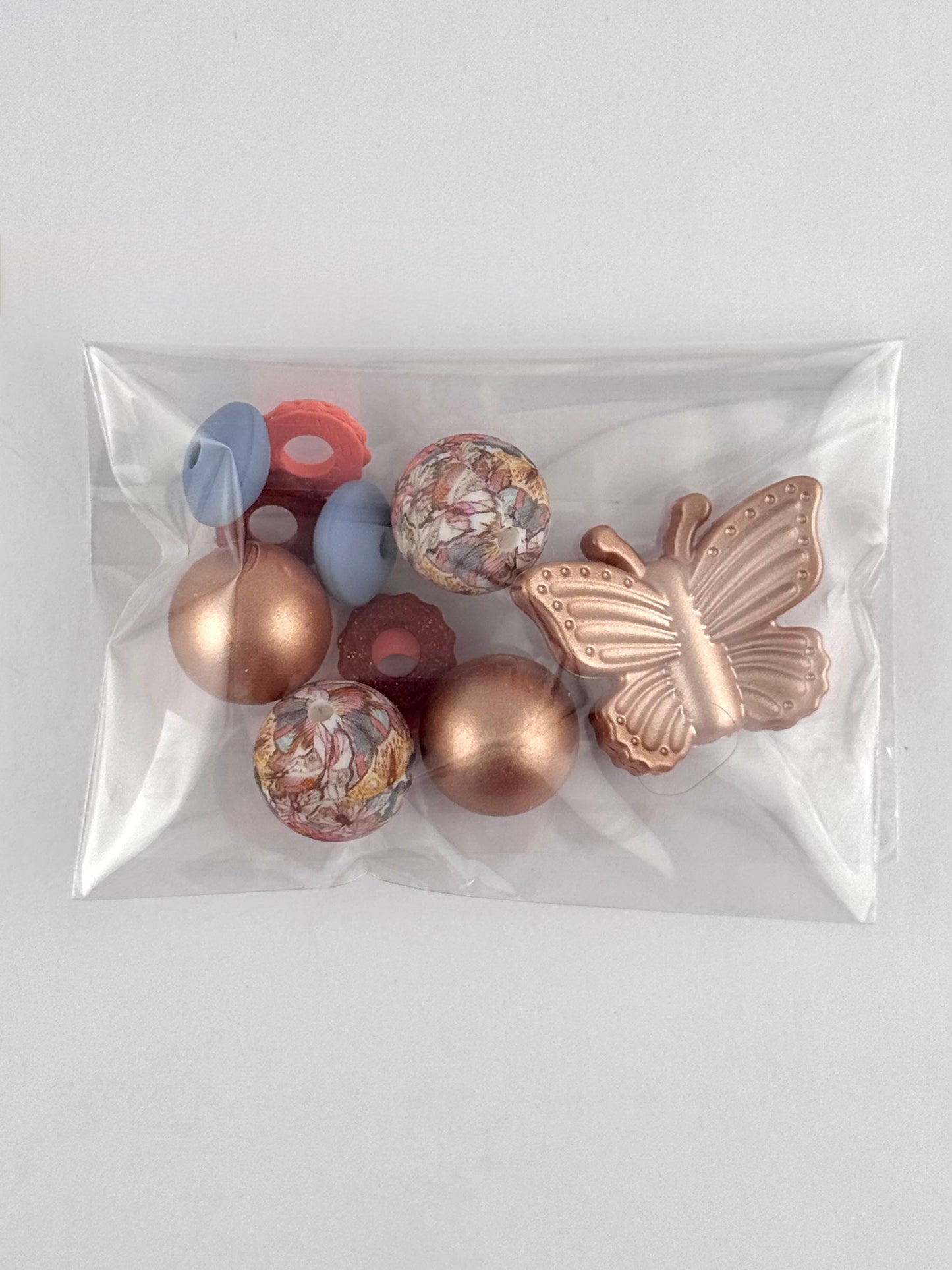 Bead Bag - Rose Gold 3D Butterfly