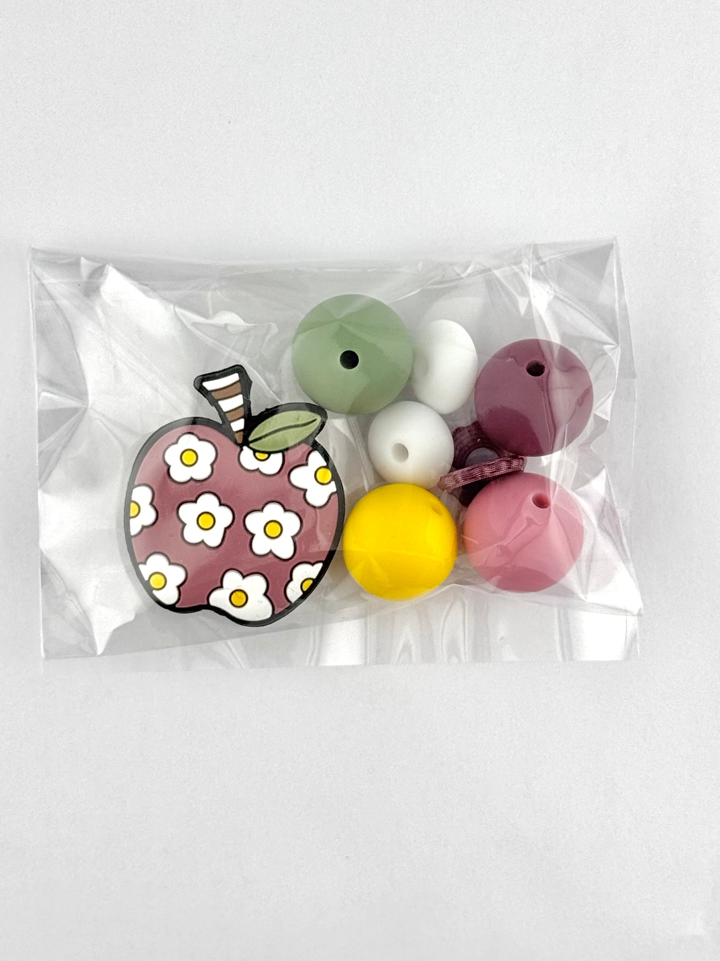 Bead Bag - Plum Daisy Apple