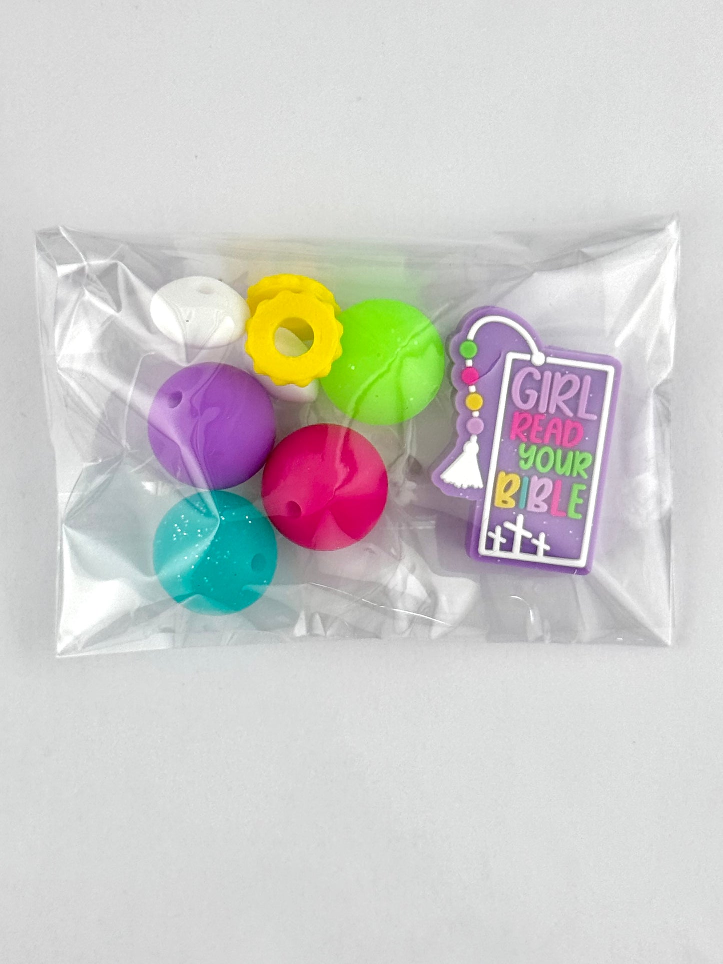 Bead Bag - Girl Read Your Bible (Purple)