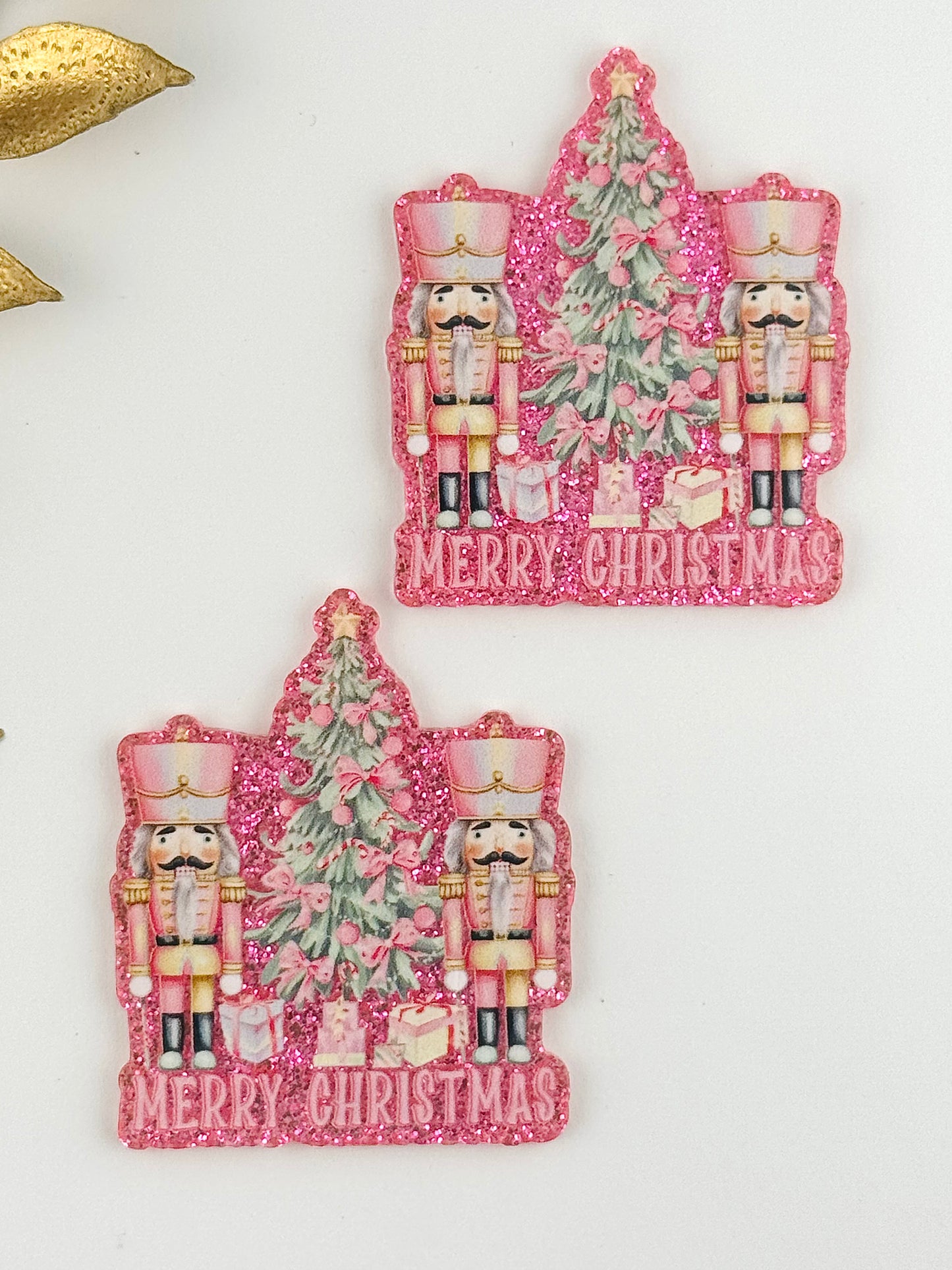 Glitter Acrylic Flatback ~ 285 ~ Merry Christmas Nutcrackers