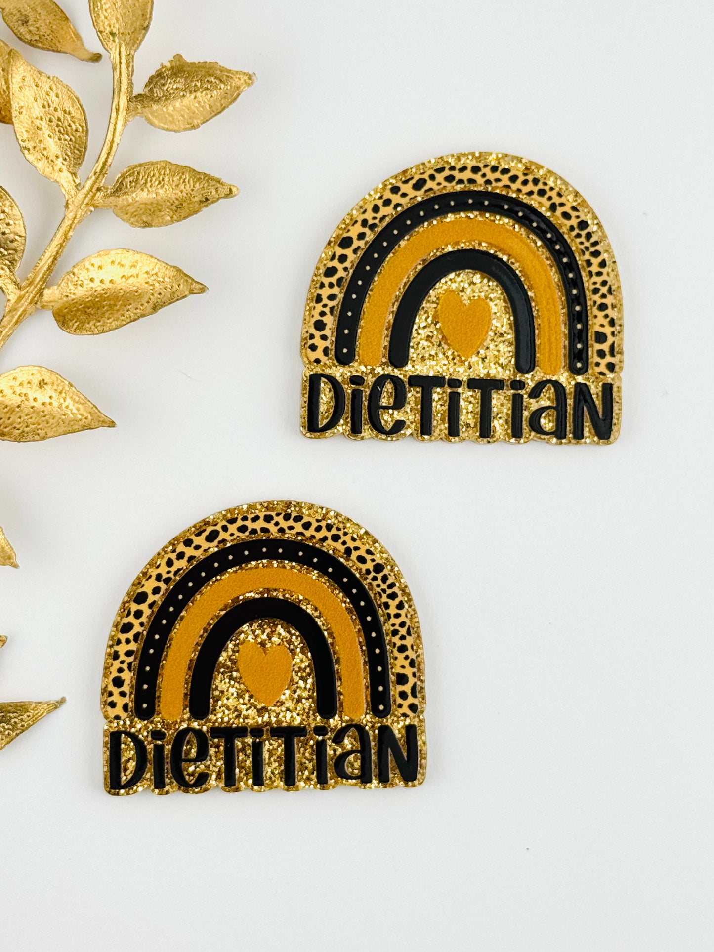 Glitter Acrylic Flatback ~ 1039N ~ Dietitian