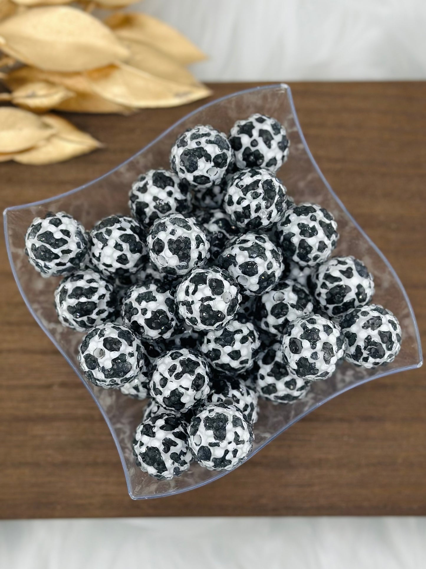 Rhinestone 20mm Acrylic ~ Cow Print