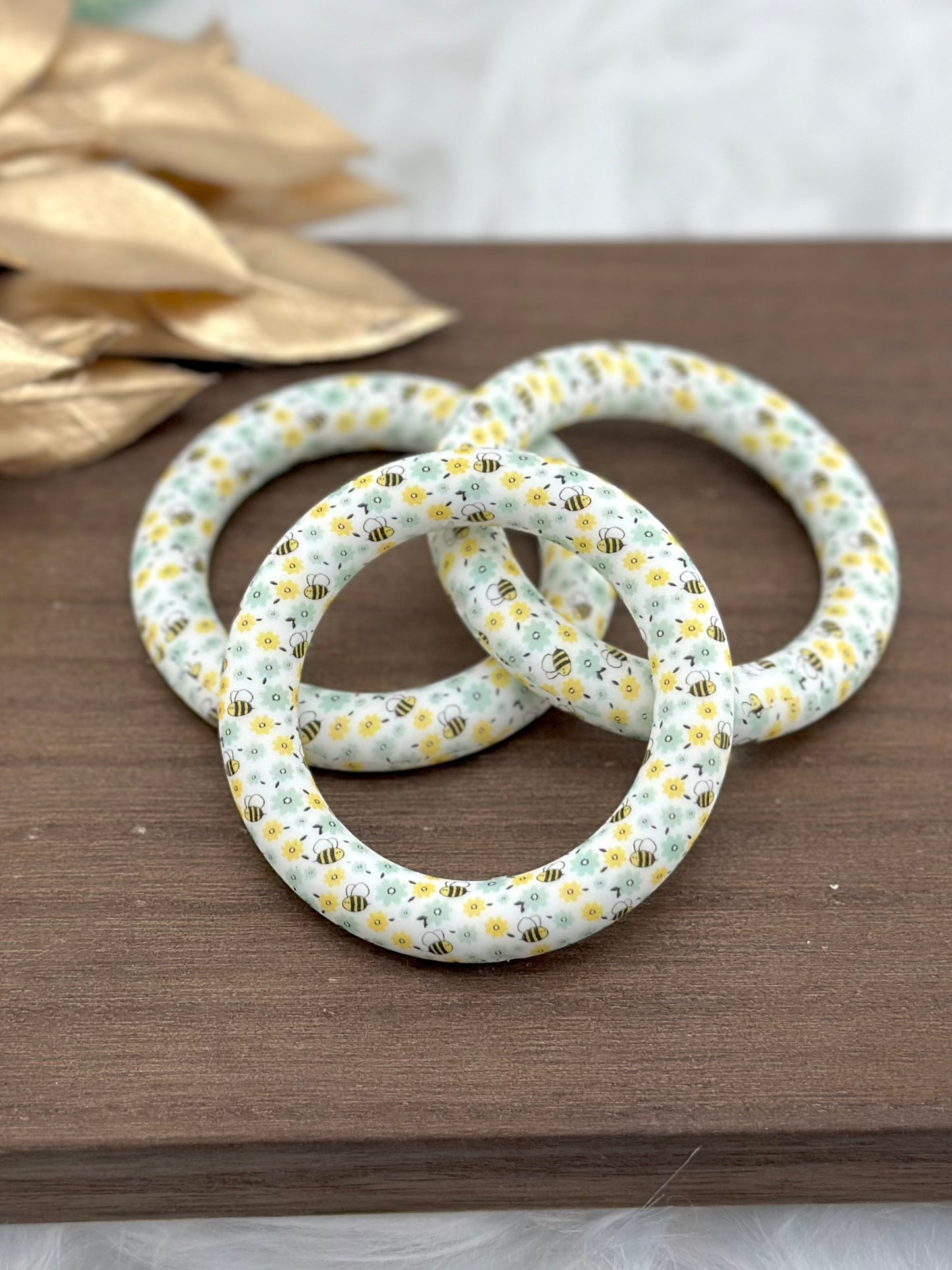 Printed Silicone Ring - Bumble Bees 65mm