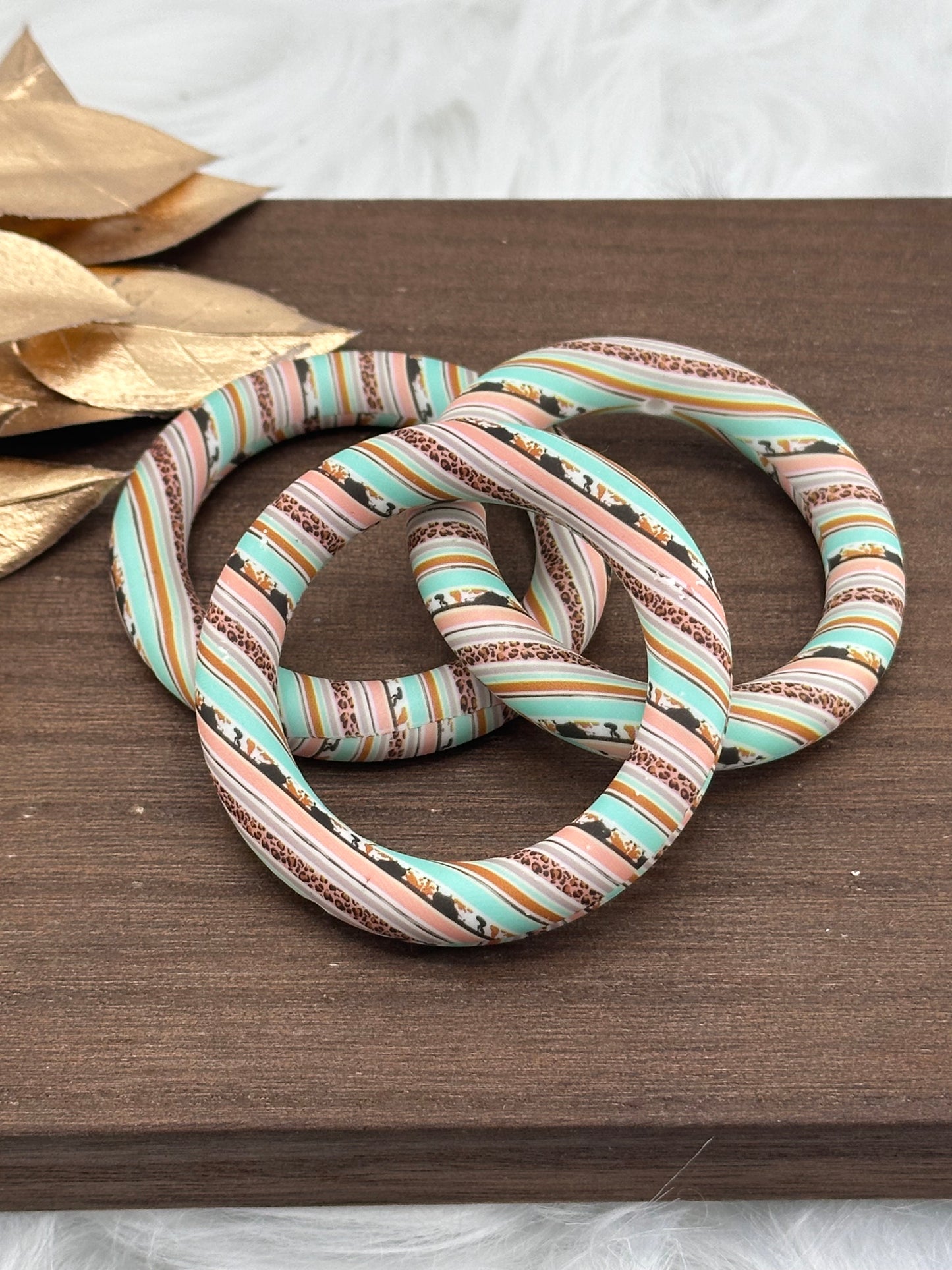 Printed Silicone Ring - Blush Cheetah Serape 65mm