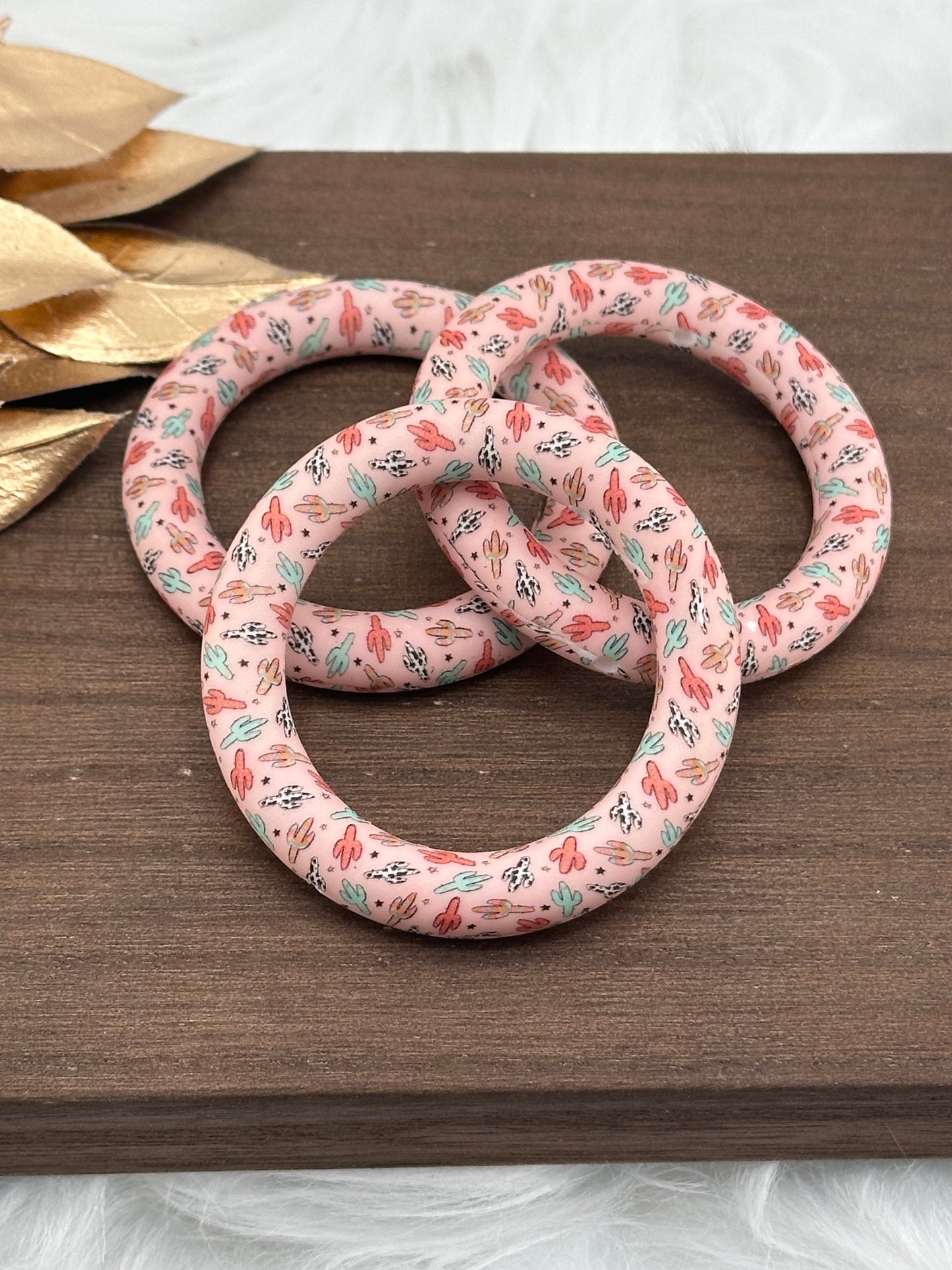 Printed Silicone Ring - Western Boho Cactus 65mm