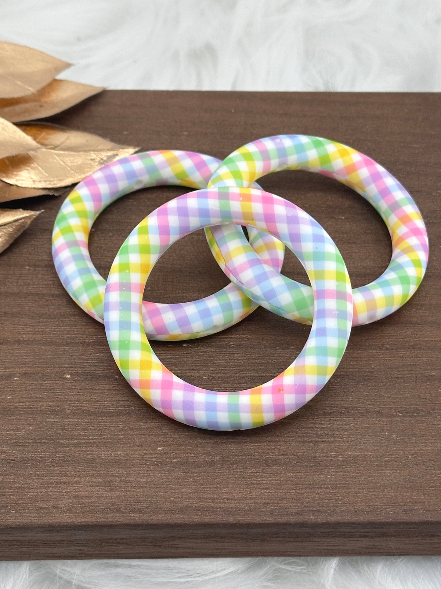 Printed Silicone Ring - April Plaid 65mm