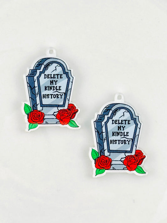 Dust Plug Charm ~ Delete My History Tomb Stone