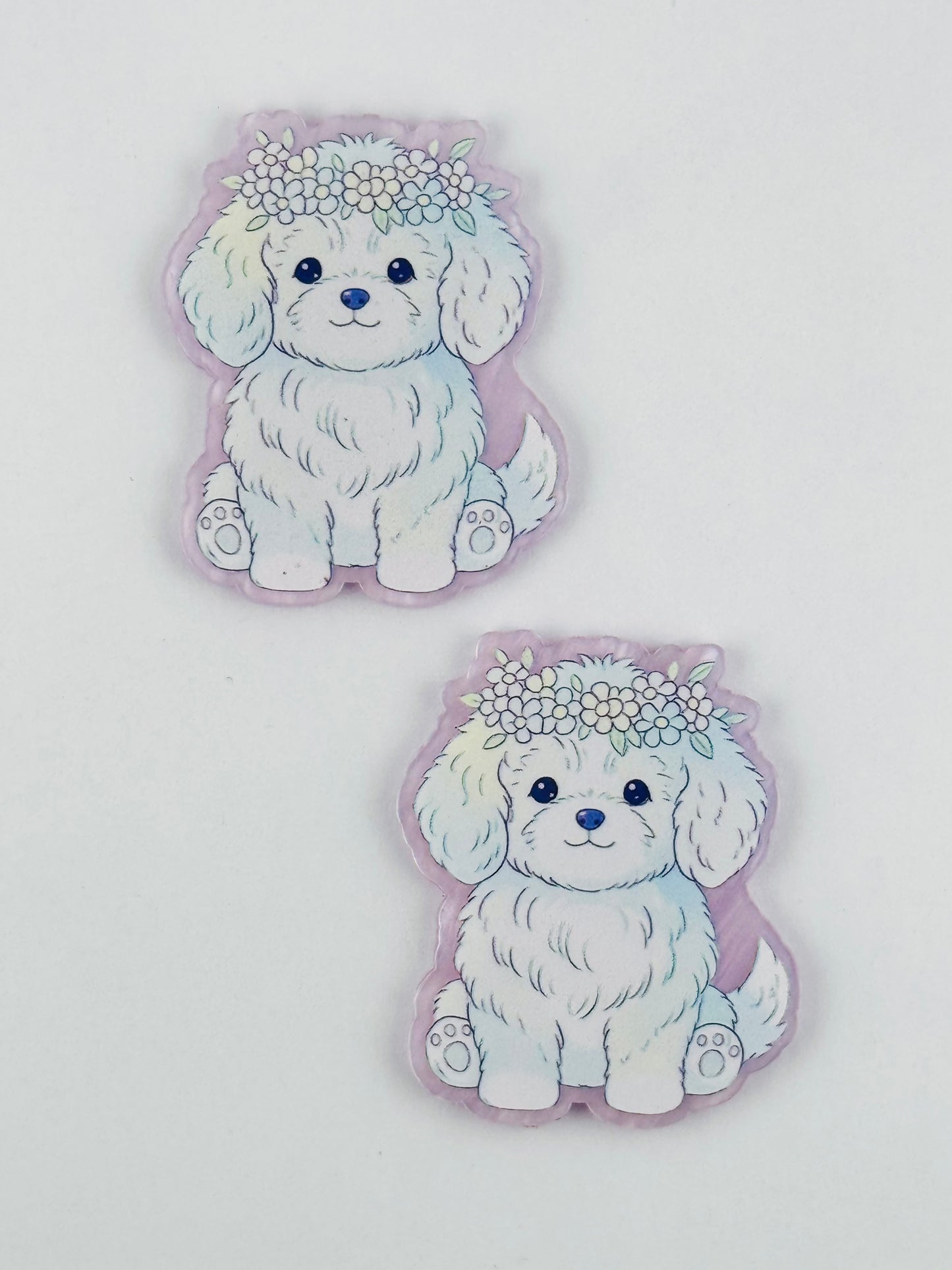 Glitter Acrylic Flatback ~ 123 ~ Cutesy Dog