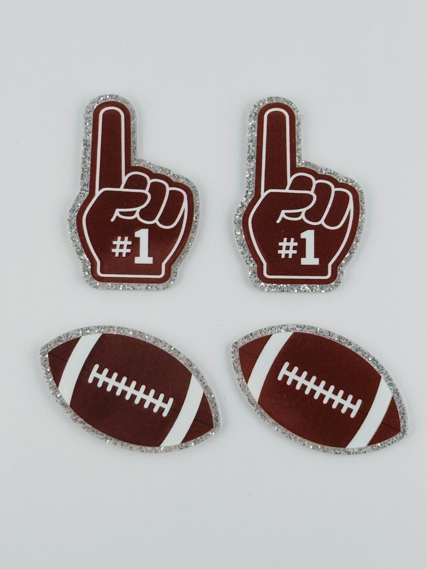 Glitter Acrylic Flatback ~ 105 ~ Football Theme