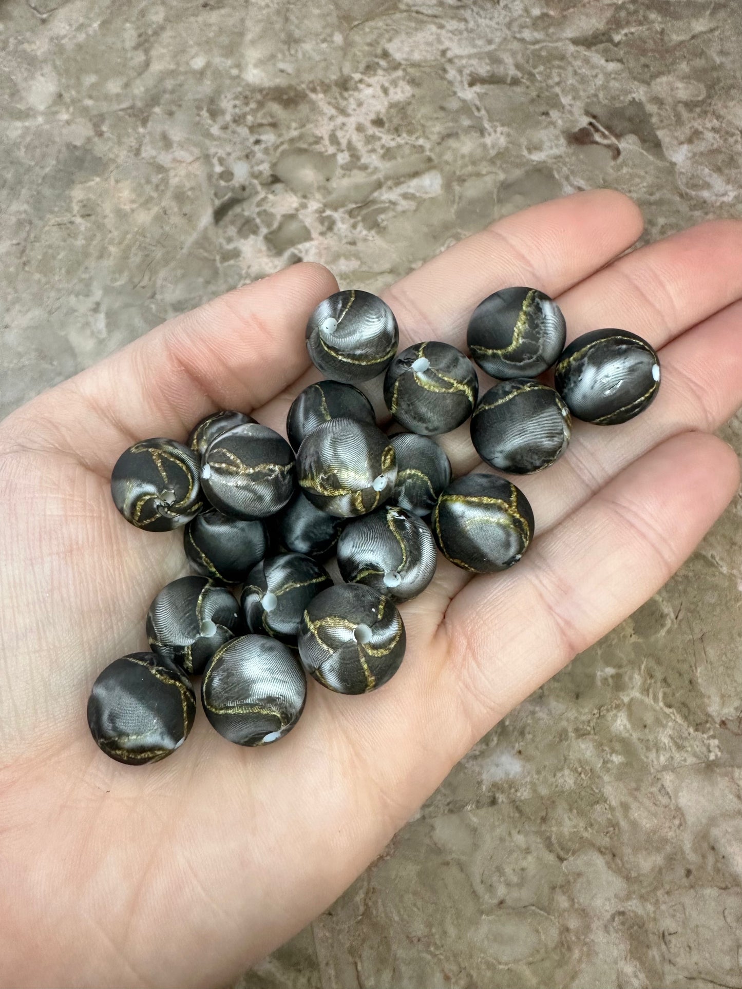 Custom Gold and Black Marble 15mm Print