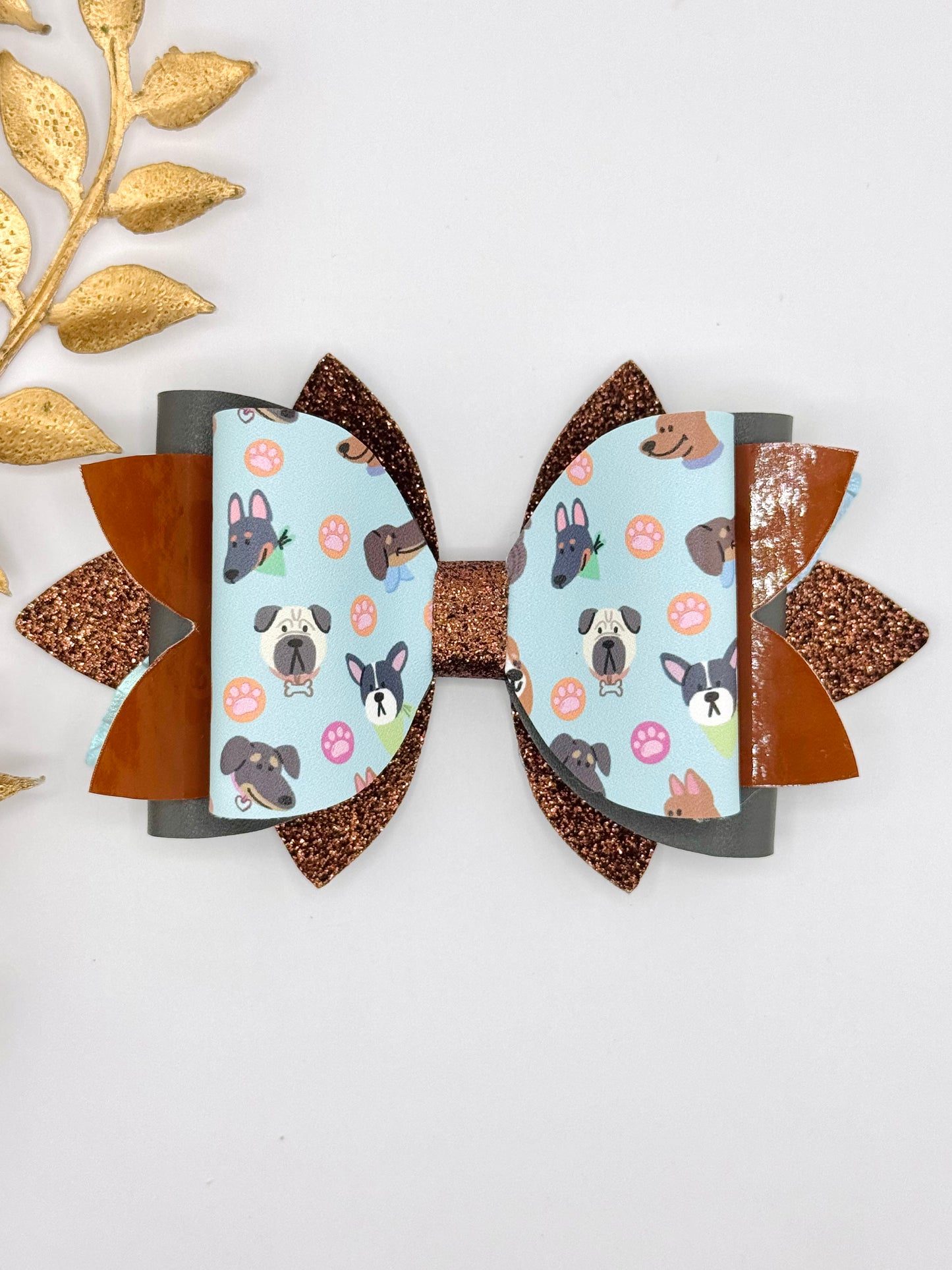 Faux Leather Bow ~ Puppy Parade
