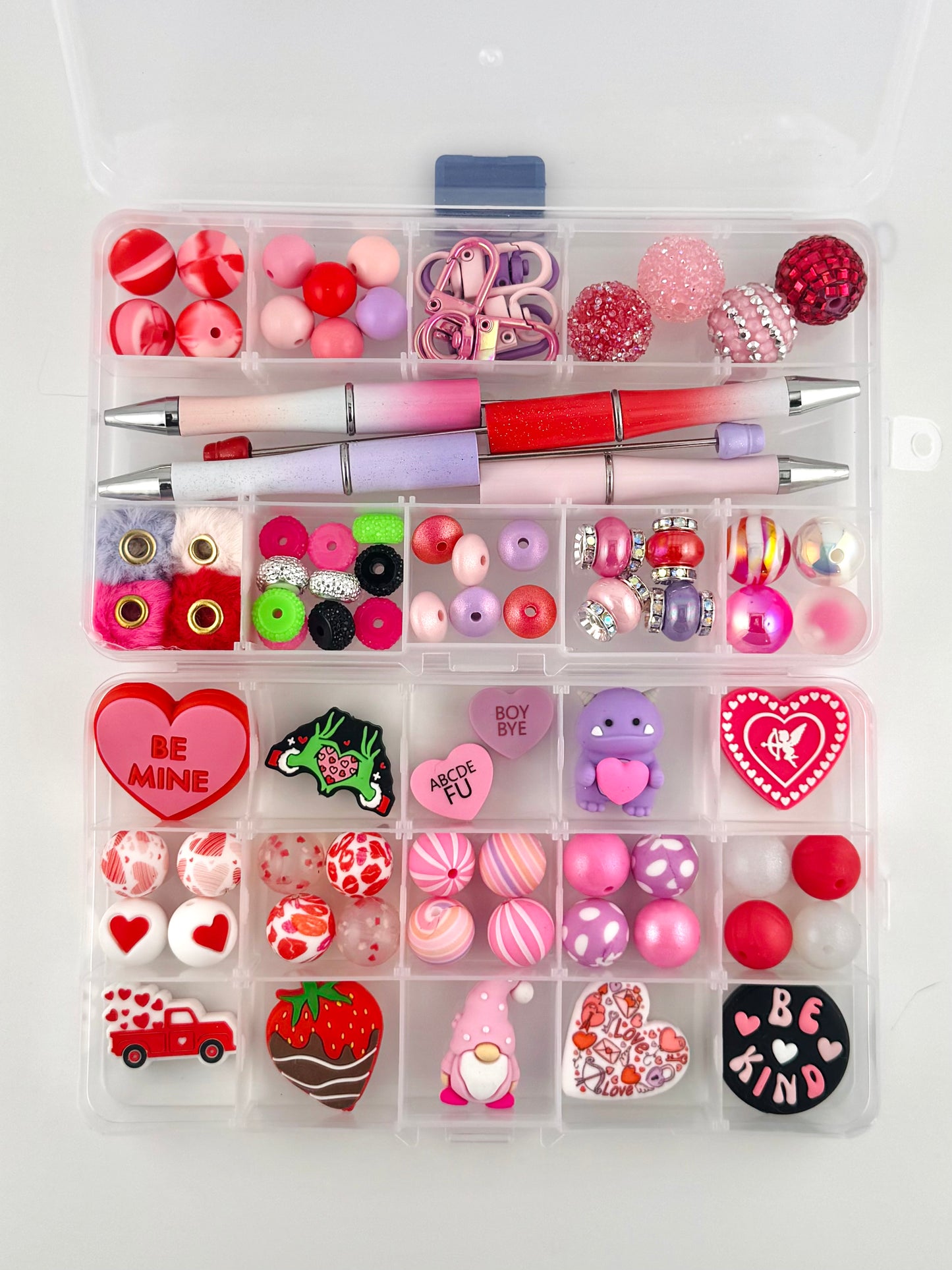 Valentine’s Day Bead Starter Kit for DIY Pens & Keychains (85pc Bundle)