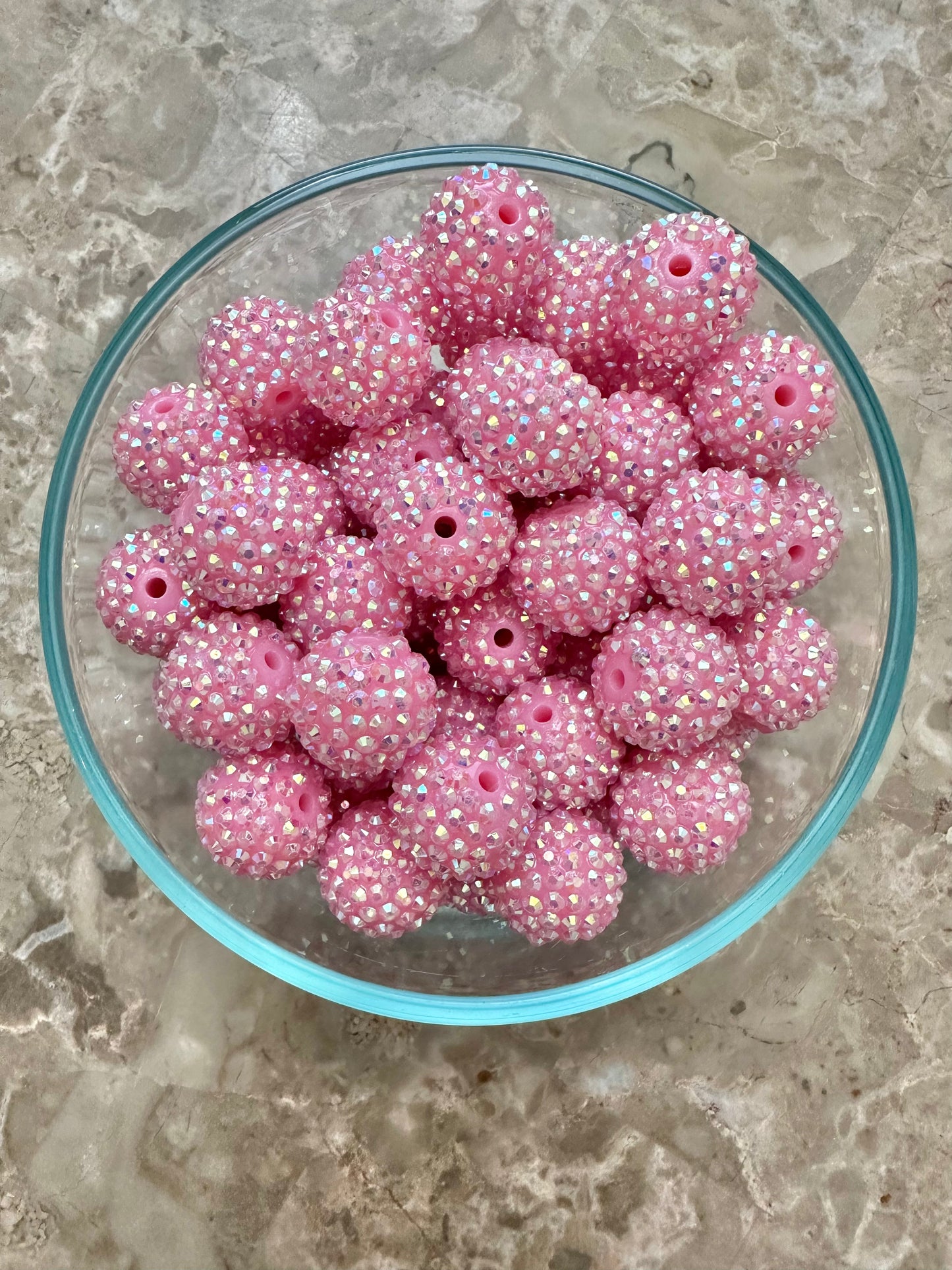 Pink Rhinestone 20mm Acrylic