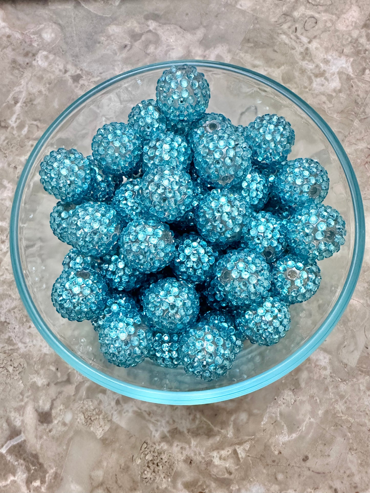 Aruba Blue Rhinestone 20mm Acrylic