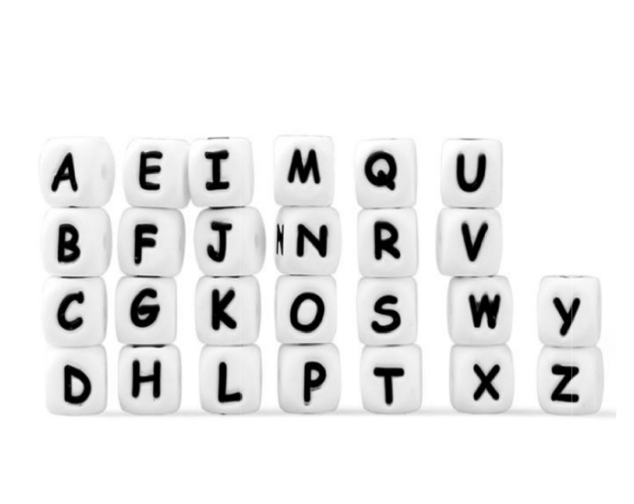 White Letter Beads (12mm)