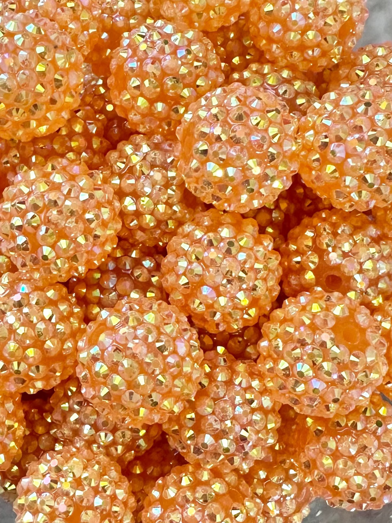 Tangerine Rhinestone 20mm Acrylic