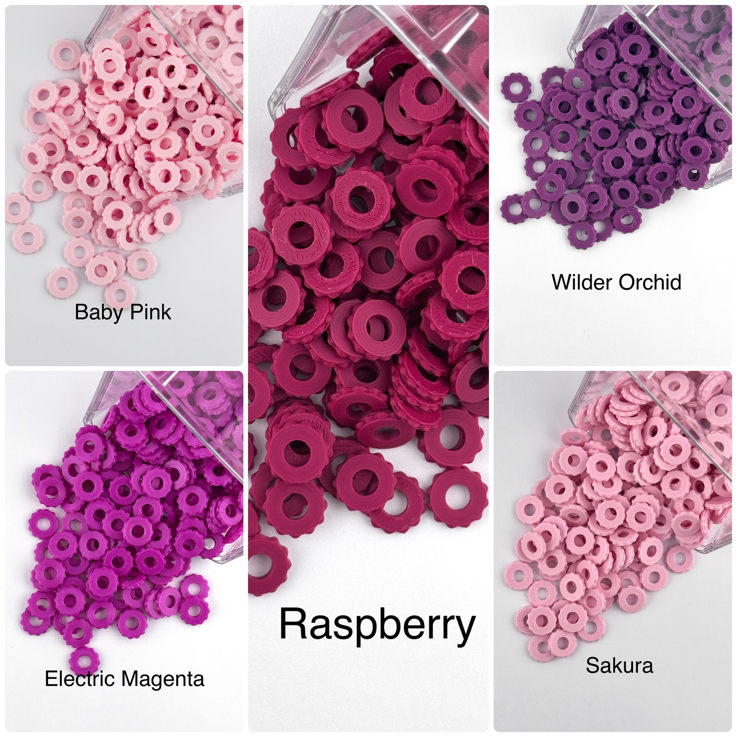 Mixed Custom Spacer 10ct Bag - Cool Pinks