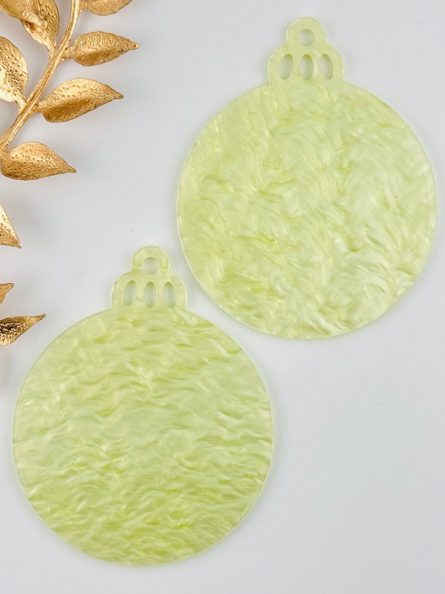 Acrylic Ornament Blank ~ Lemon Swirl Round