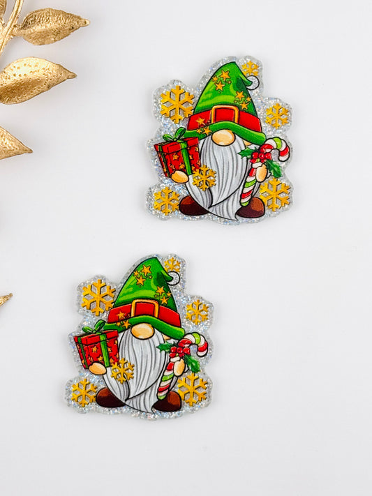 Glitter Acrylic Flatback ~ 207 ~ Christmas Gnome