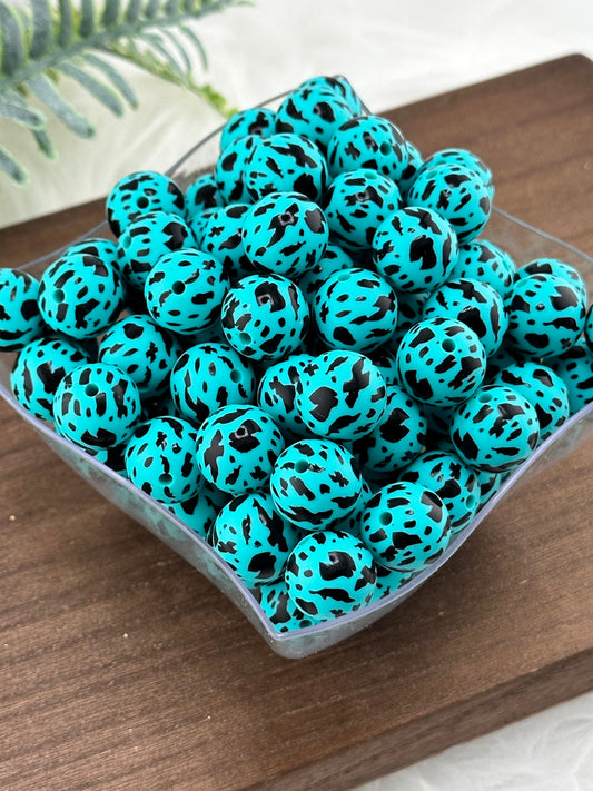 P359 Turquoise Black Cow 15mm Print