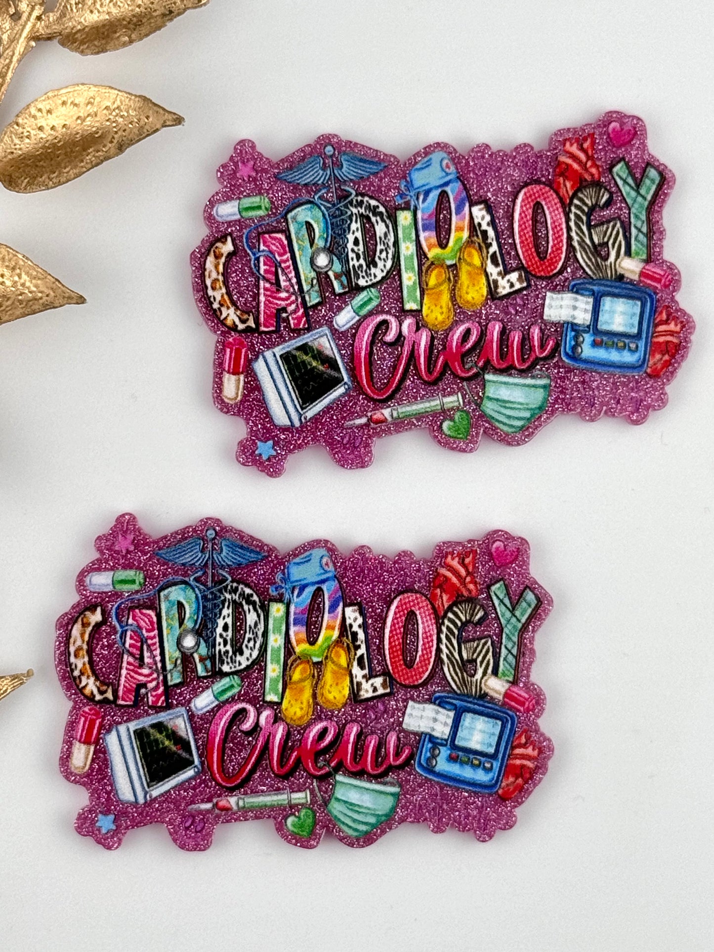 Glitter Acrylic Flatback ~ 1024N ~ Cardiology Crew