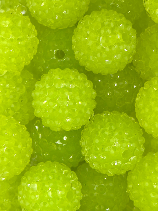 Rhinestone 20mm Acrylic ~ Jelly Clear Limeade
