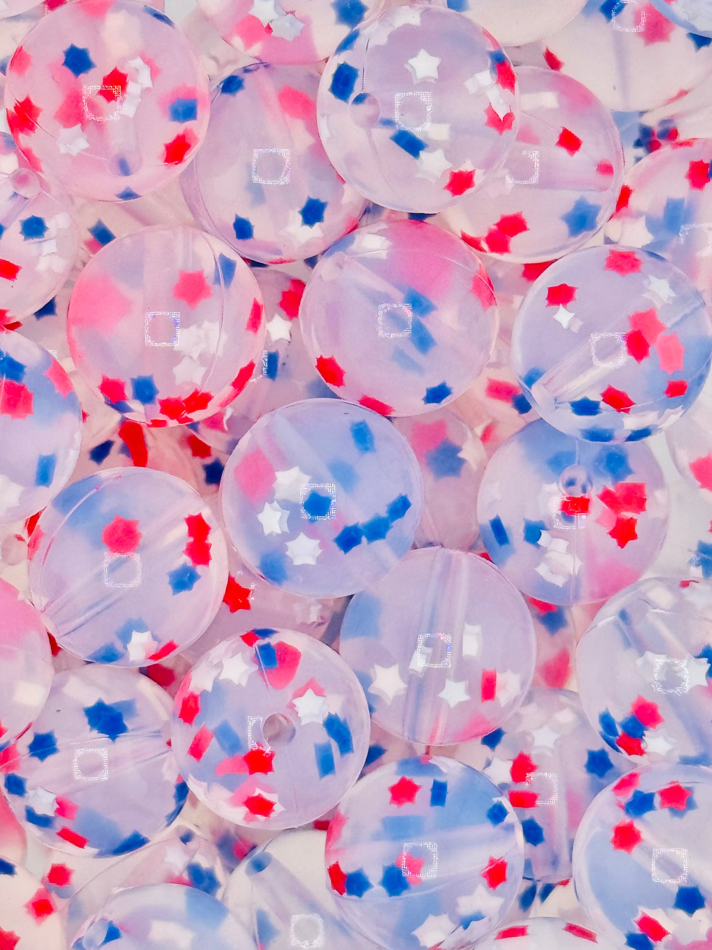 Patriotic Star Confetti 15mm Silicone